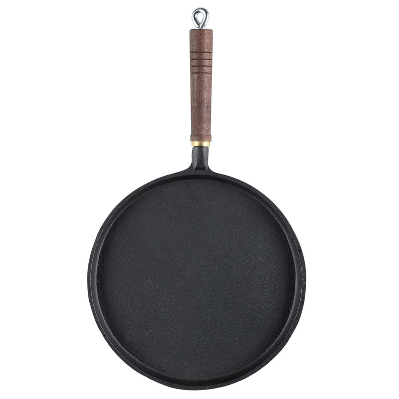 Pannkakspanna gjutjärn trähandtag