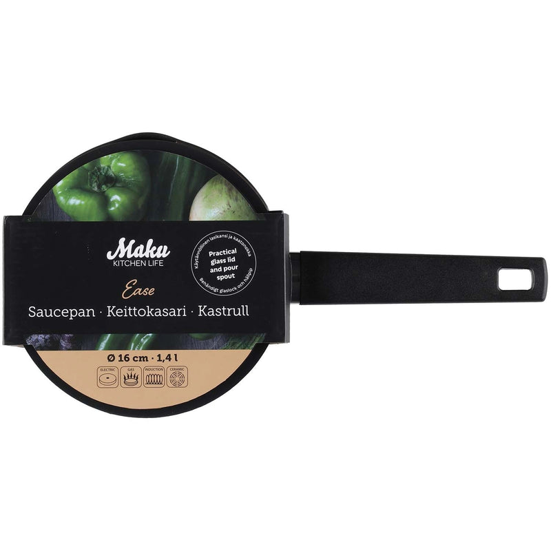 Elements kastrull med lock 16 cm 1,4 l