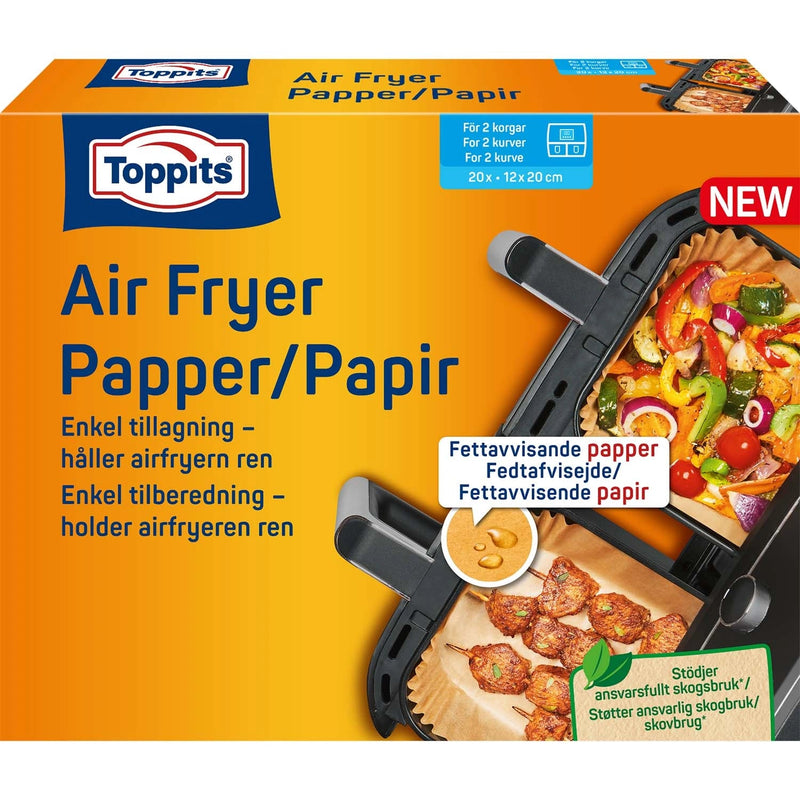 Airfryer filterpapper 12cm x 20cm, För dubbla korgar "OBS 7st DFP"